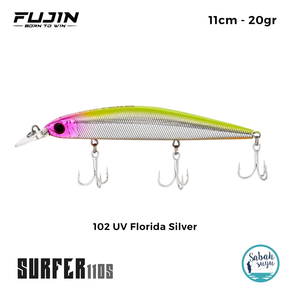 Fujin Surfer 110S 11cm 20gr Maket Balık 102 UV Florida Silver