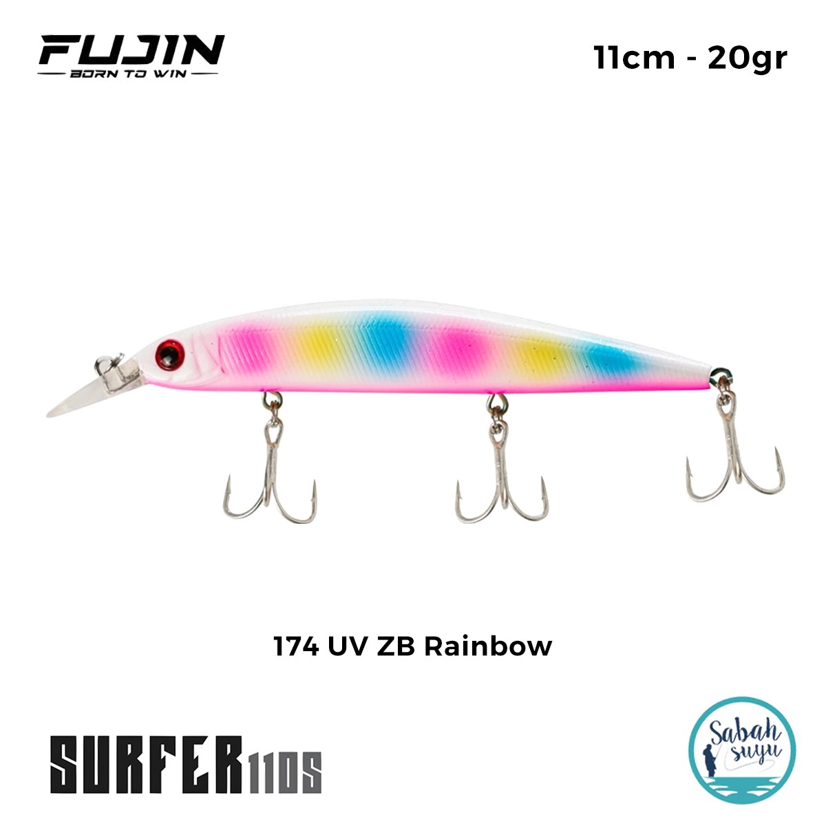 Fujin Surfer 110S 11cm 20gr Maket Balık 174 UV ZB Rainbow