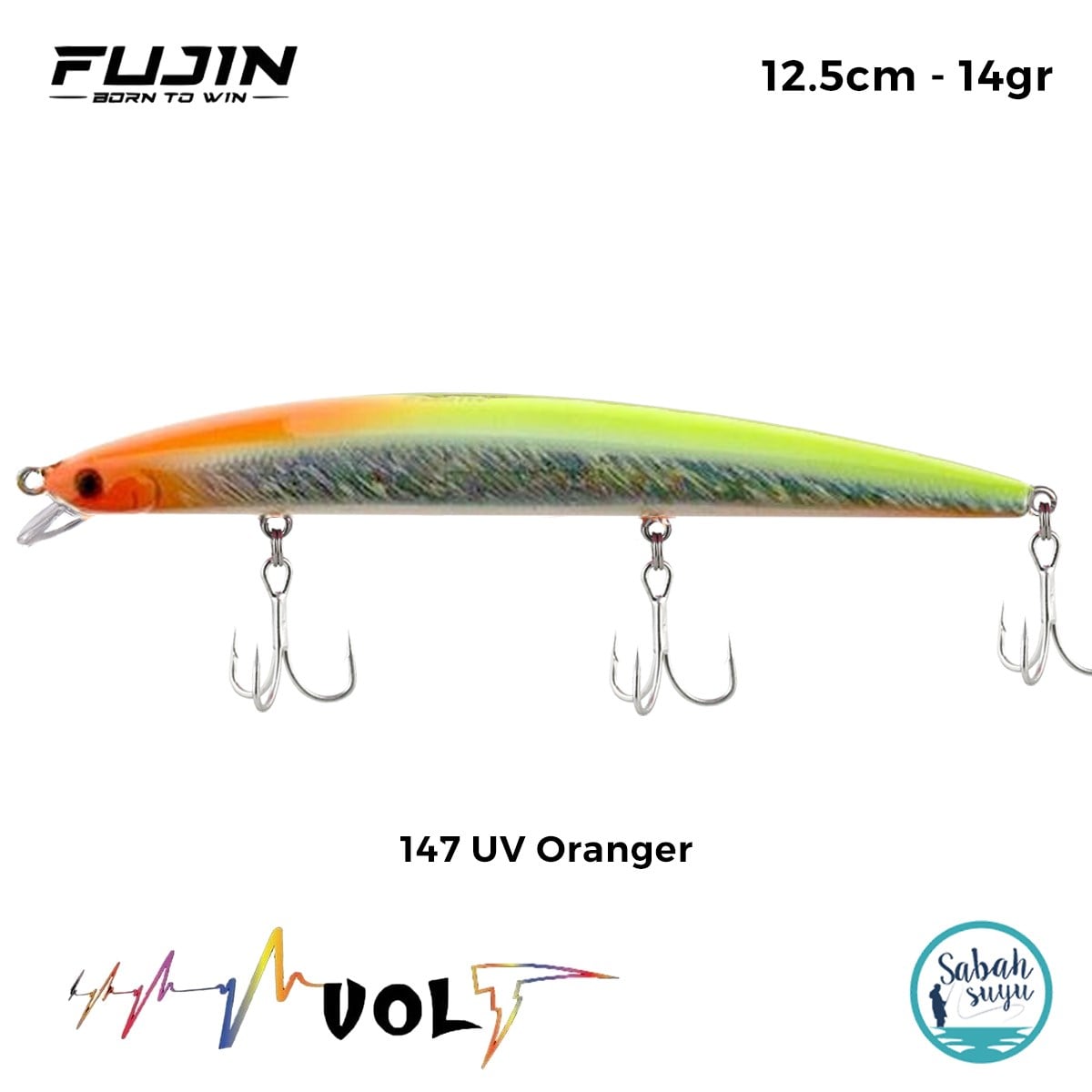 Fujin Volt VL125S 12.5cm 14gr Maket Balık 147 UV Oranger