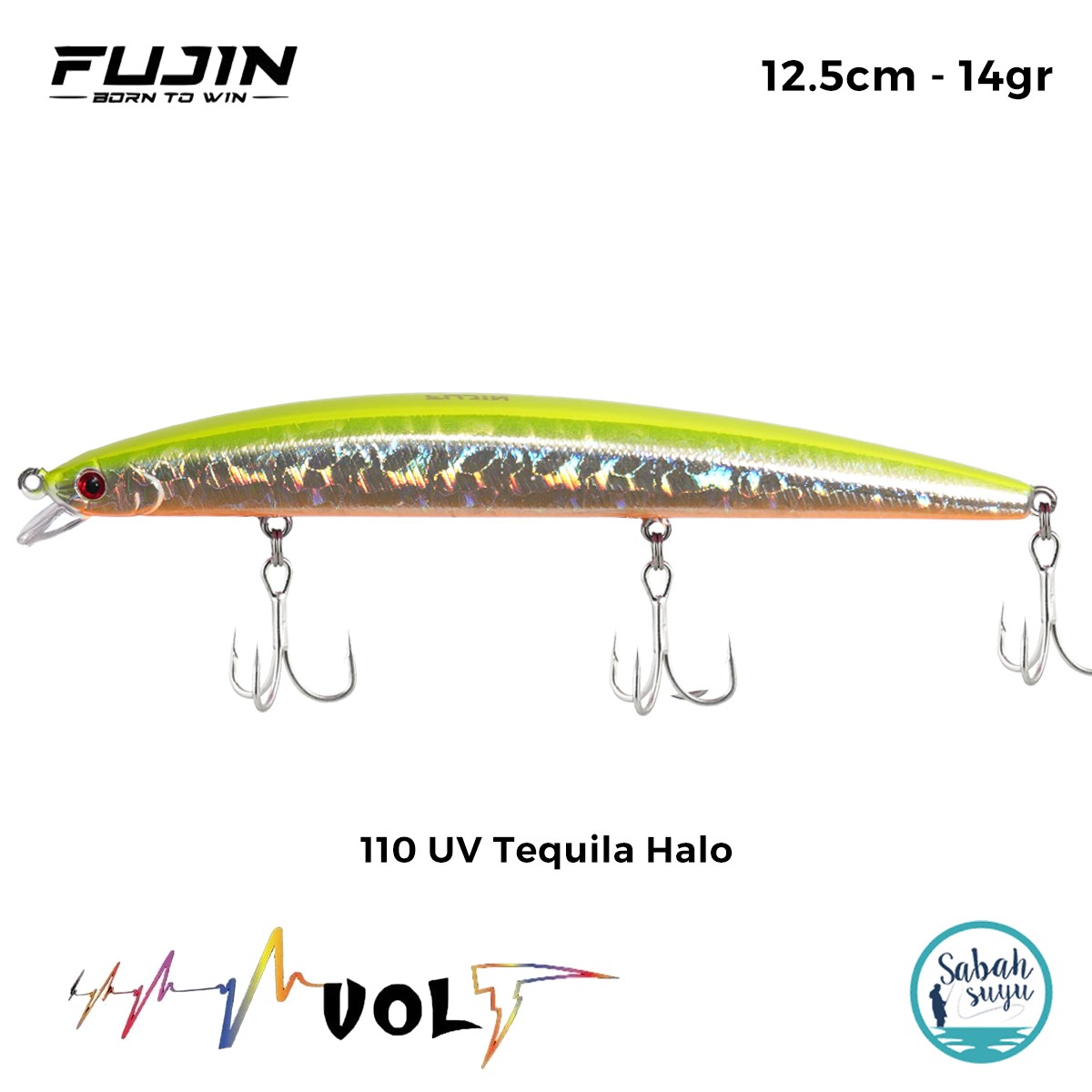 Fujin Volt VL125S 12.5cm 14gr Maket Balık 110 UV Tequila Halo