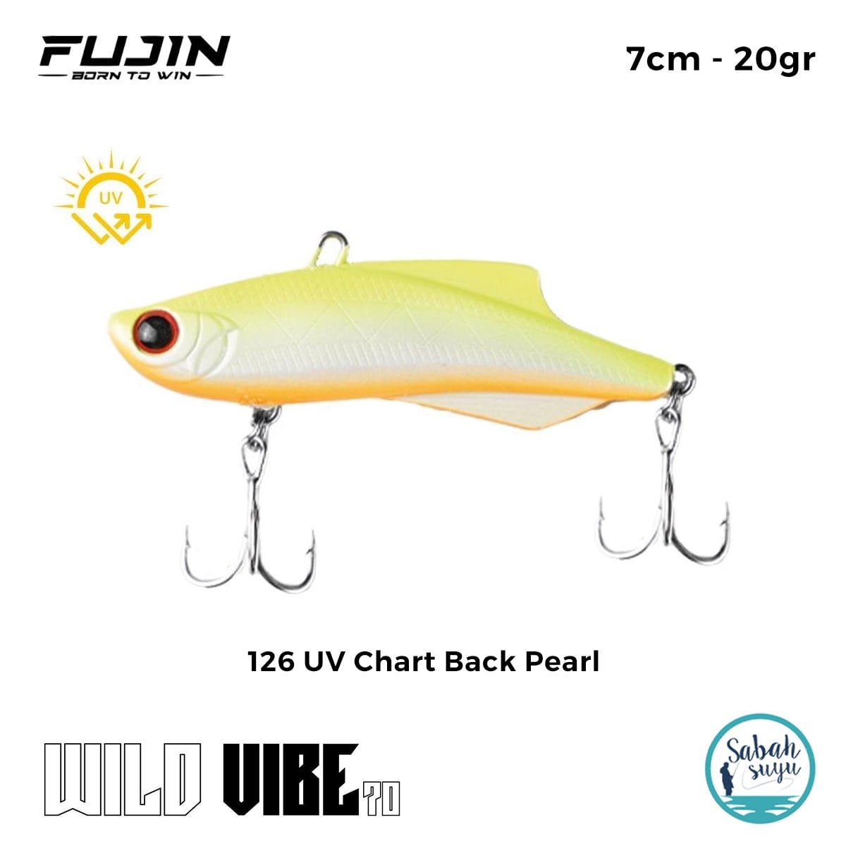 Fujin Wild Vibe 7cm 20gr Vibrasyon Suni Yem 126 UV Chart Back Pearl