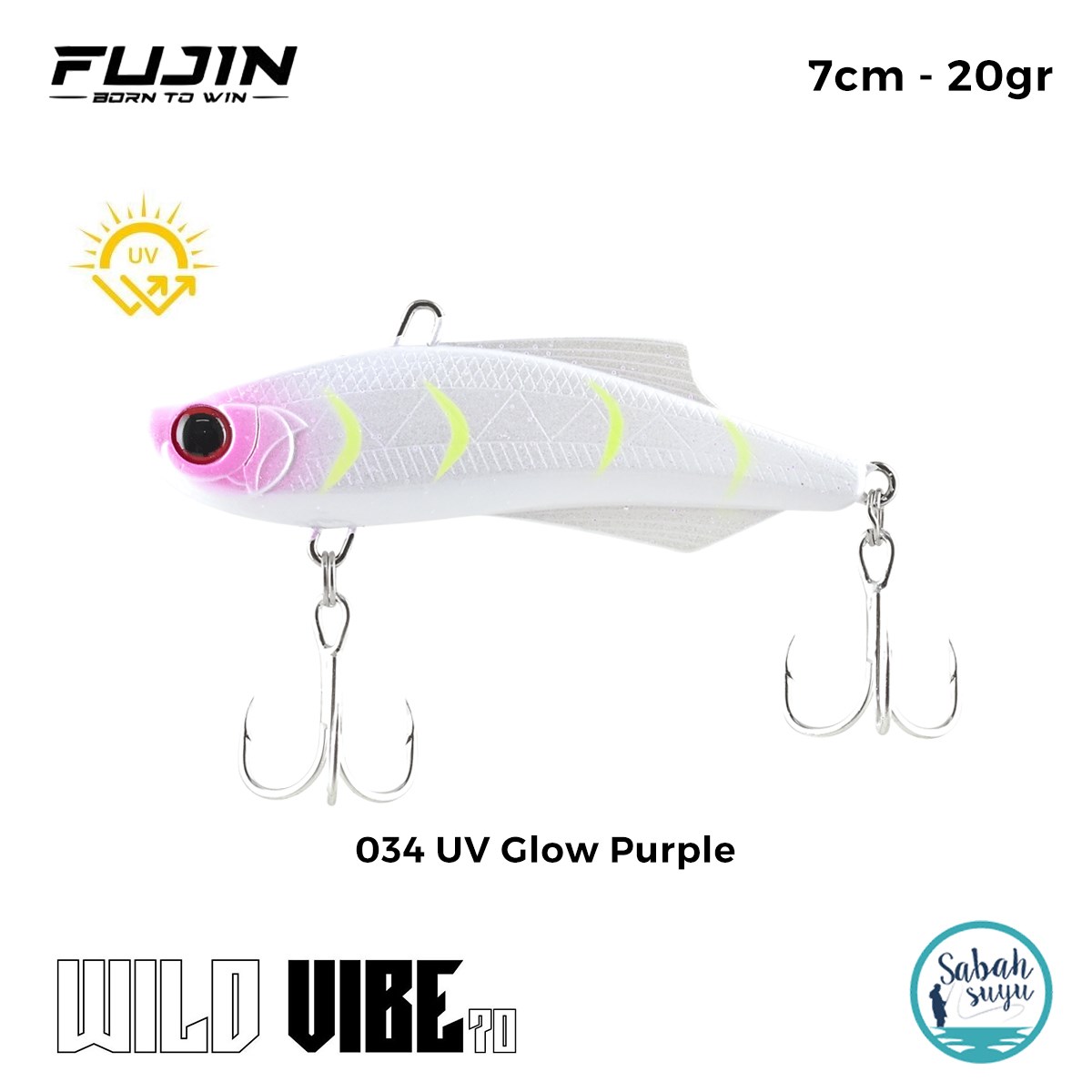 Fujin Wild Vibe 7cm 20gr Vibrasyon Suni Yem 034 UV Glow Purple