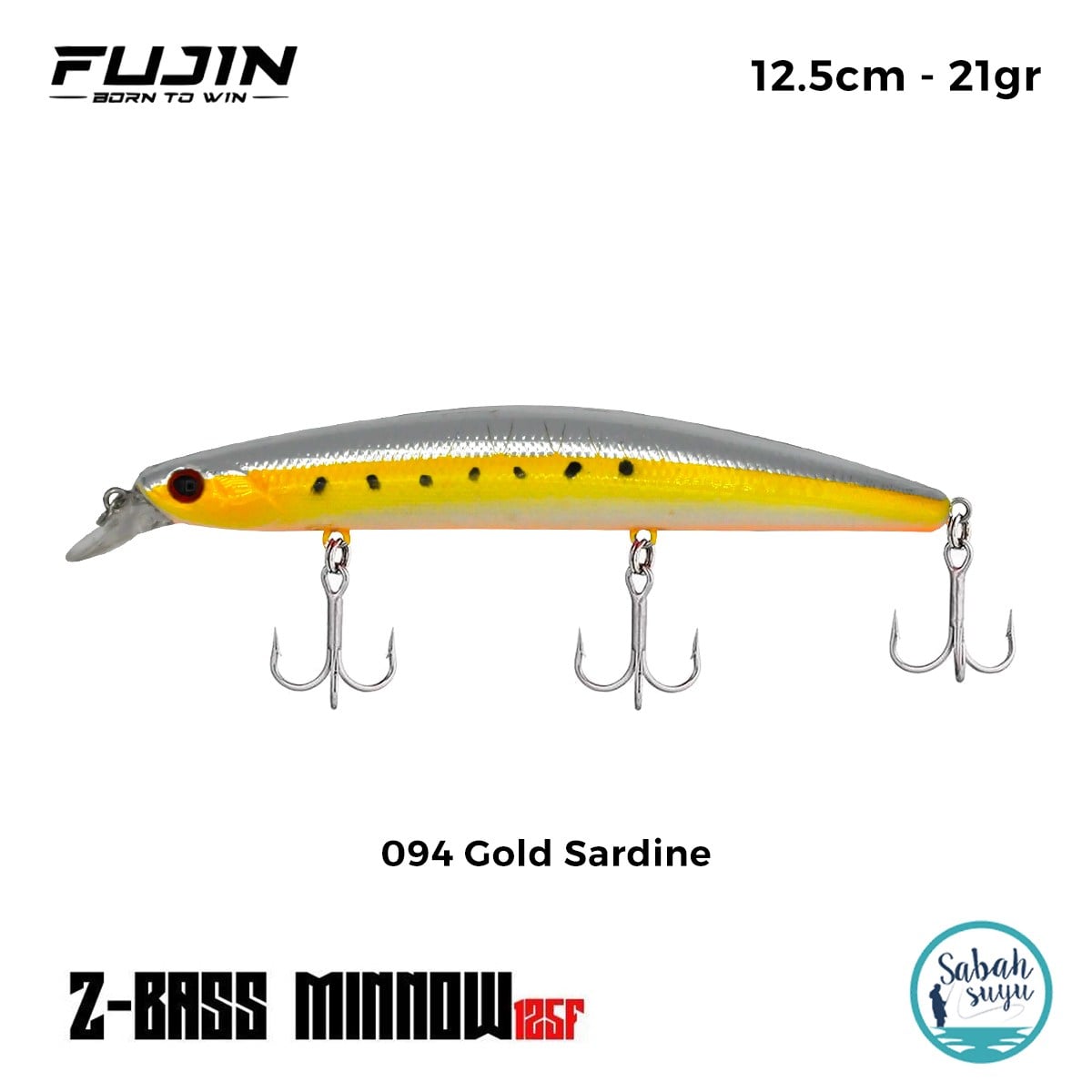 Fujin Z-Bass Minnow 125F 12.5cm 21gr #094 Gold Sardine Maket Balık