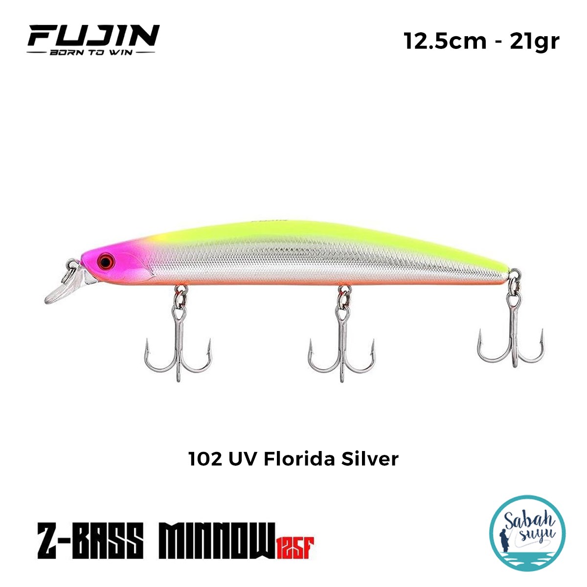 Fujin Z-Bass Minnow 125F 12.5cm 21gr #102 Florida Silver Maket Balık