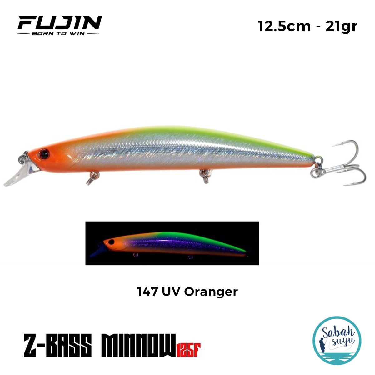 Fujin Z-Bass Minnow 125F 12.5cm 21gr #147 UV Oranger Maket Balık