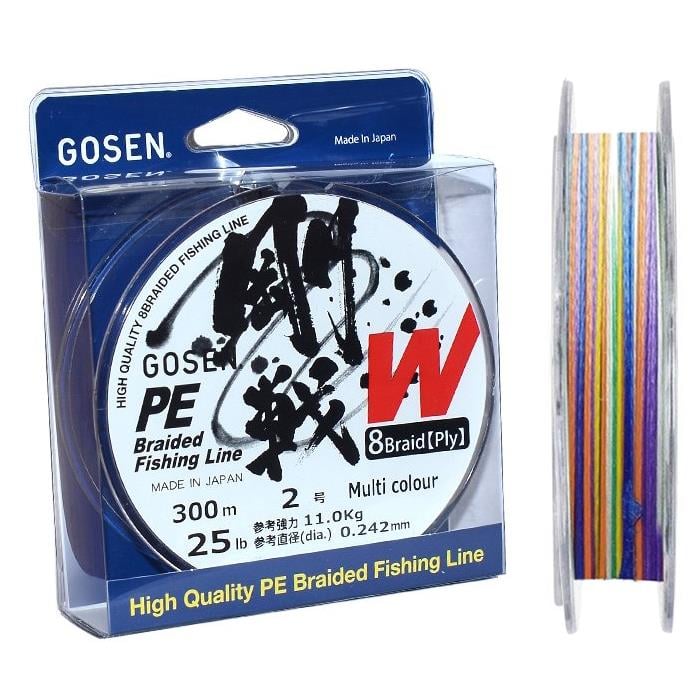 Gosen W8 İp Misina 300m Multi PE 2.0 0.24mm 25lb/11kg
