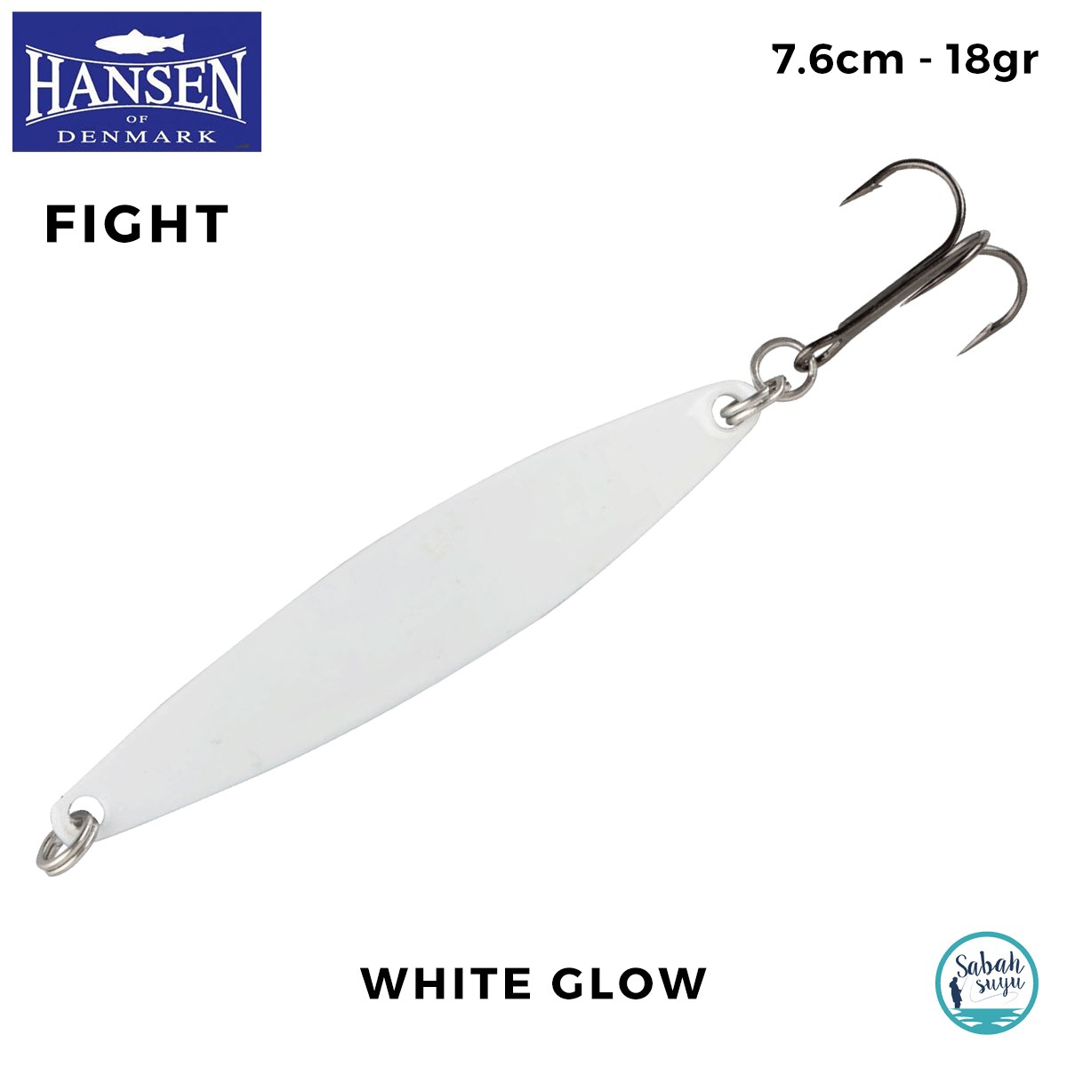 Hansen Fight Kaşık 7.6cm 18gr White Glow (Fosforlu)