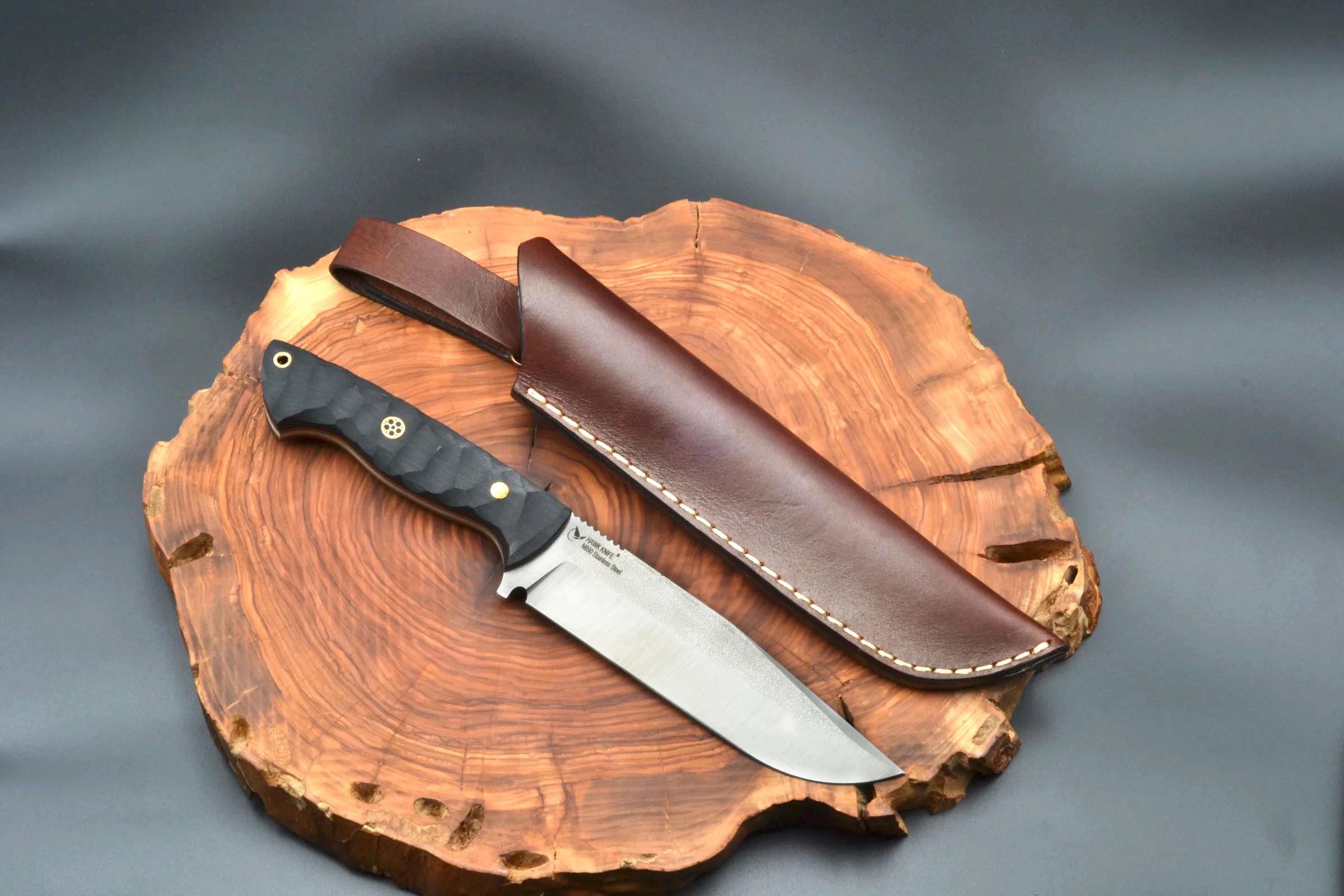 Hawk Knife N690 P/Ç DP Avcı Bıçak 27cm 4.2mm + Deri Kılıf