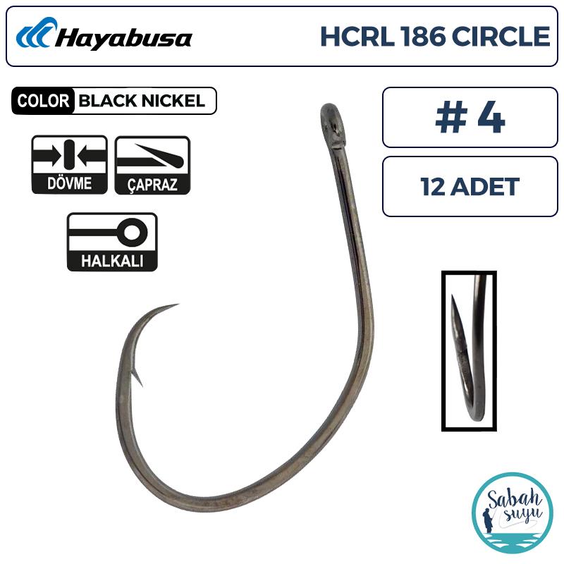 Hayabusa HCRL 186 Delikli Circle İğne Siyah #4 (12 Adet)