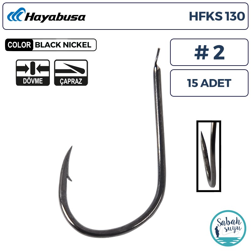 Hayabusa HFKS 130 Kısa P. Dövme Çapraz İğne Siyah #2 (15 Adet)
