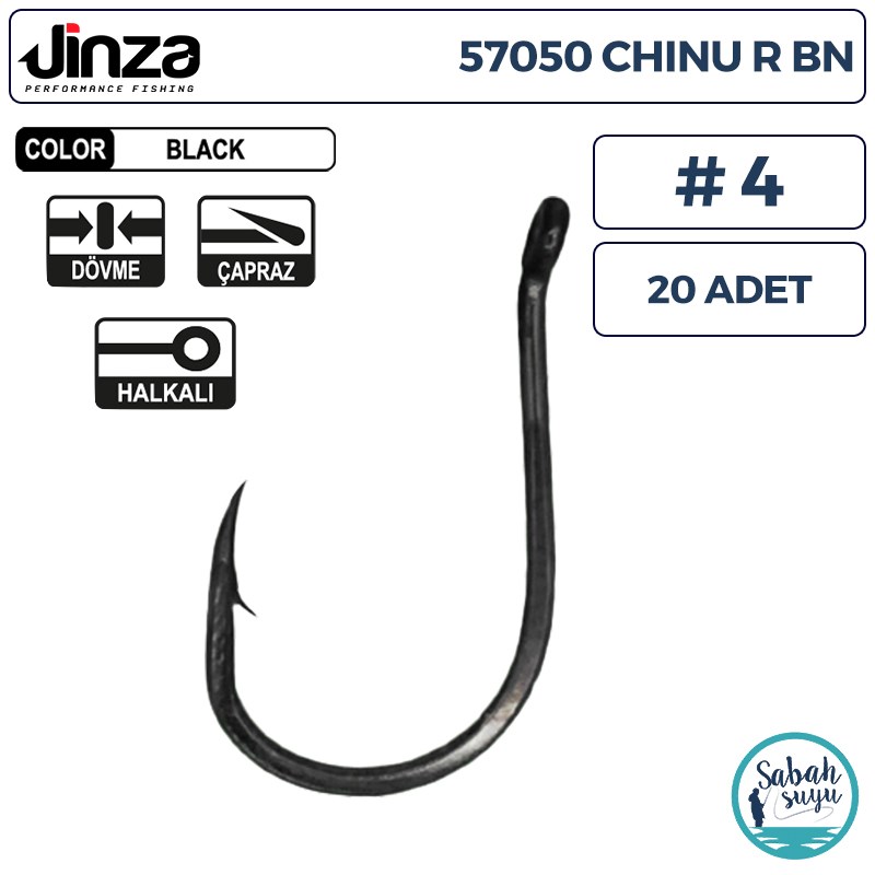 Jinza 57050 Chinu R Delikli İğne #4 (20 Adet) Siyah