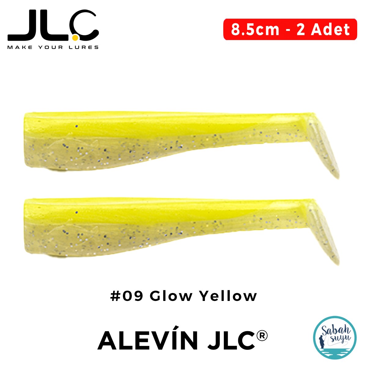 JLC Alevin 8.5cm 5gr #09 Glow Yellow Silikon Kuyruk (2 Adet)