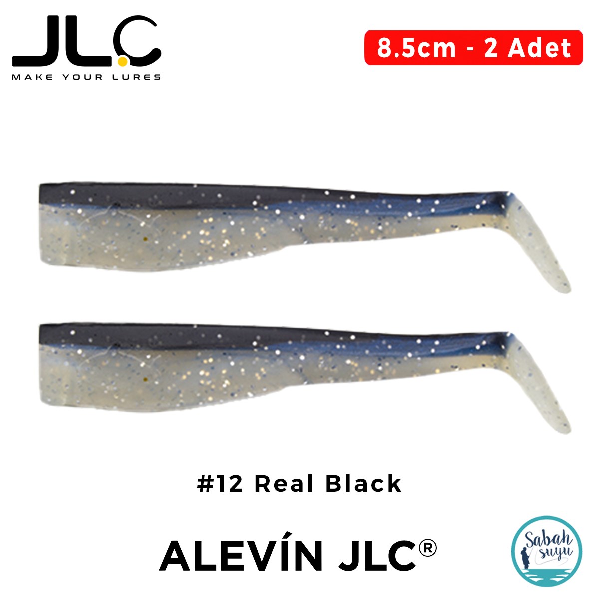 JLC Alevin 8.5cm 5gr #12 Real Black Silikon Kuyruk (2 Adet)
