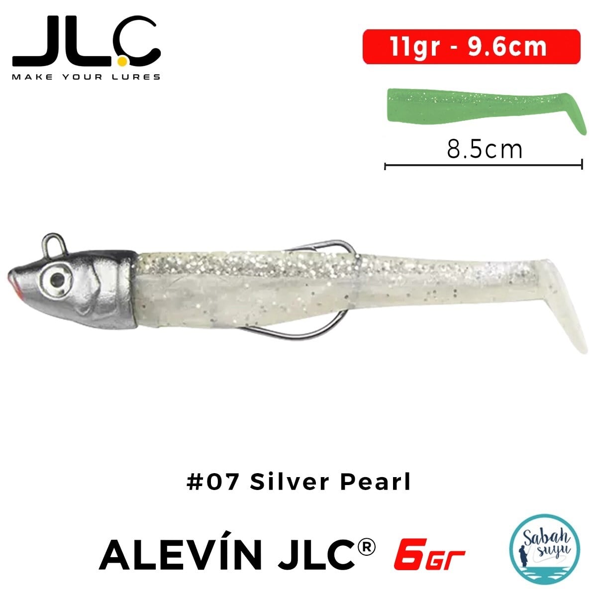 JLC Alevin Set 11gr 9.6cm #07 Silver Pearl Silikon Kuyruk (2 Adet)