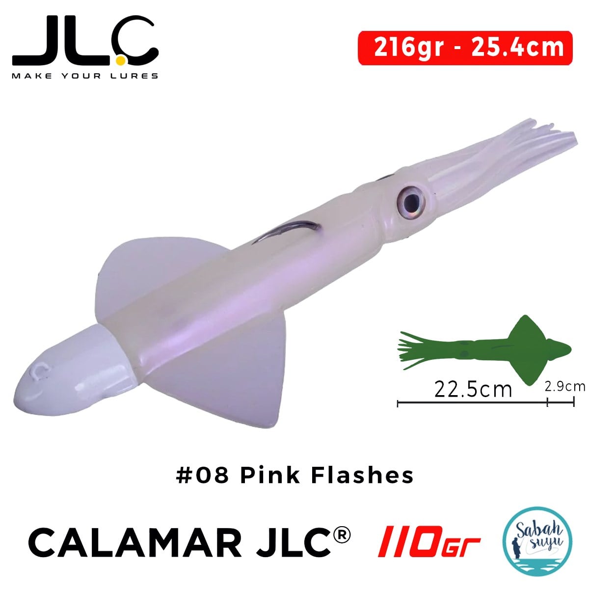 JLC Calamar 110 Set 25.4cm 216gr #08 Pink Flashes Silikon Kalamar