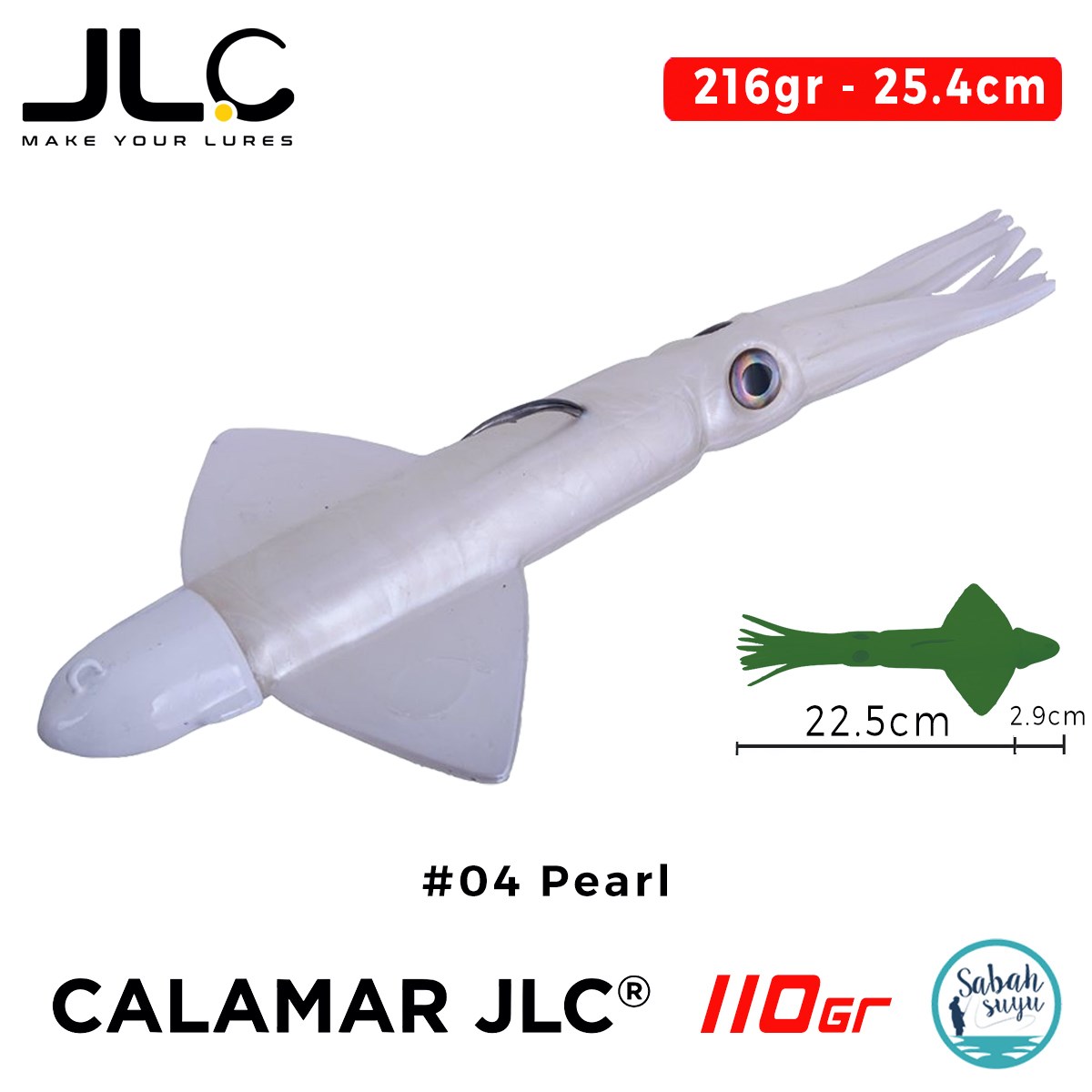 JLC Calamar 110 Set 25.4cm 216gr #04 Pearl Silikon Kalamar