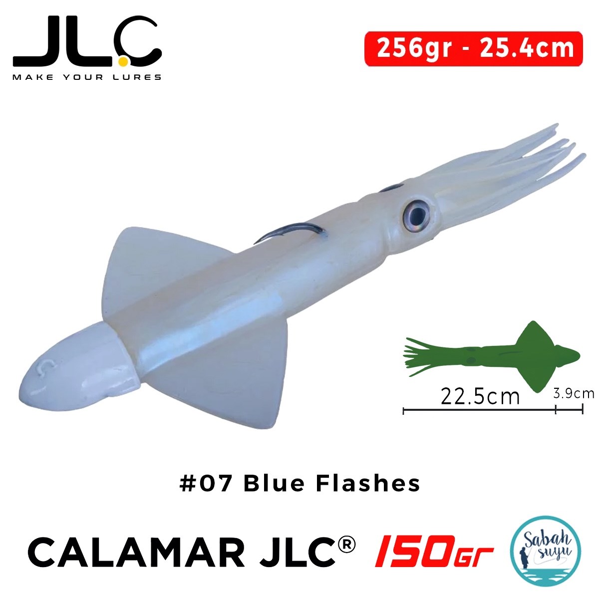JLC Calamar 150 Set 26.4cm 256gr #07 Blue Flashes Silikon Kalamar