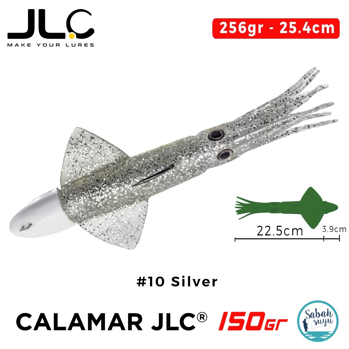 JLC Calamar 150 Set 26.4cm 256gr #10 Silver Silikon Kalamar