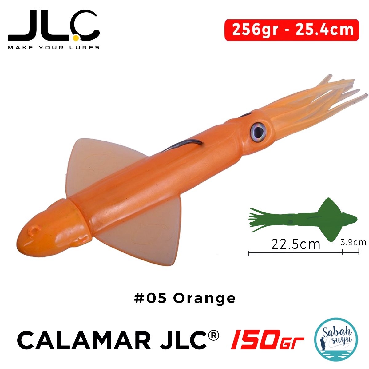 JLC Calamar 150 Set 26.4cm 256gr #05 Orange Silikon Kalamar