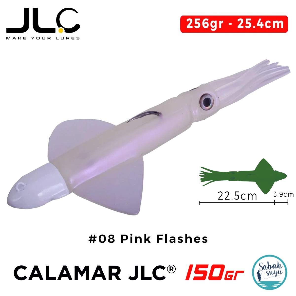 JLC Calamar 150 Set 26.4cm 256gr #08 Pink Flashes Silikon Kalamar