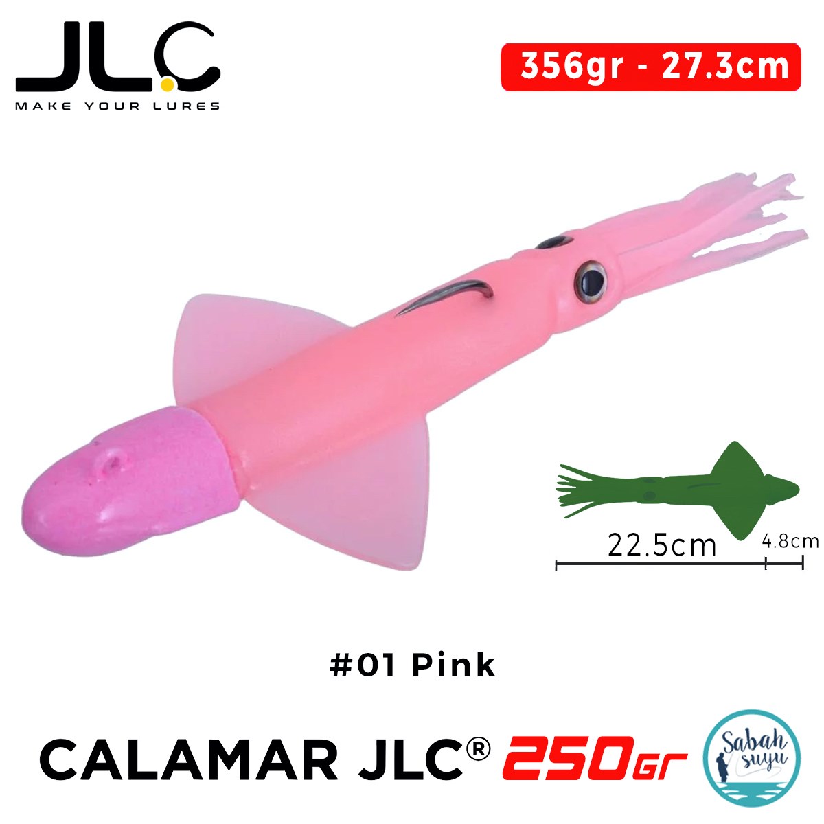 JLC Calamar 250 Set 27.3cm 356gr #01 Pink Silikon Kalamar