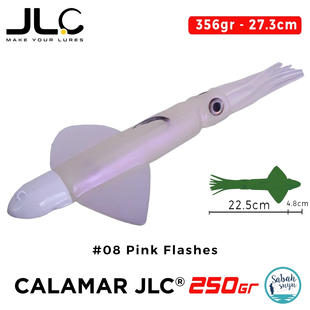 JLC Calamar 250 Set 27.3cm 356gr #08 Pink Flashes Silikon Kalamar