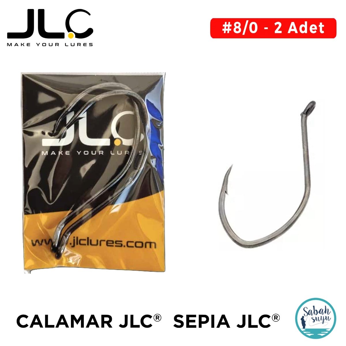 JLC Calamar / Sepia Kafa İğnesi #8/0 (2 Adet)