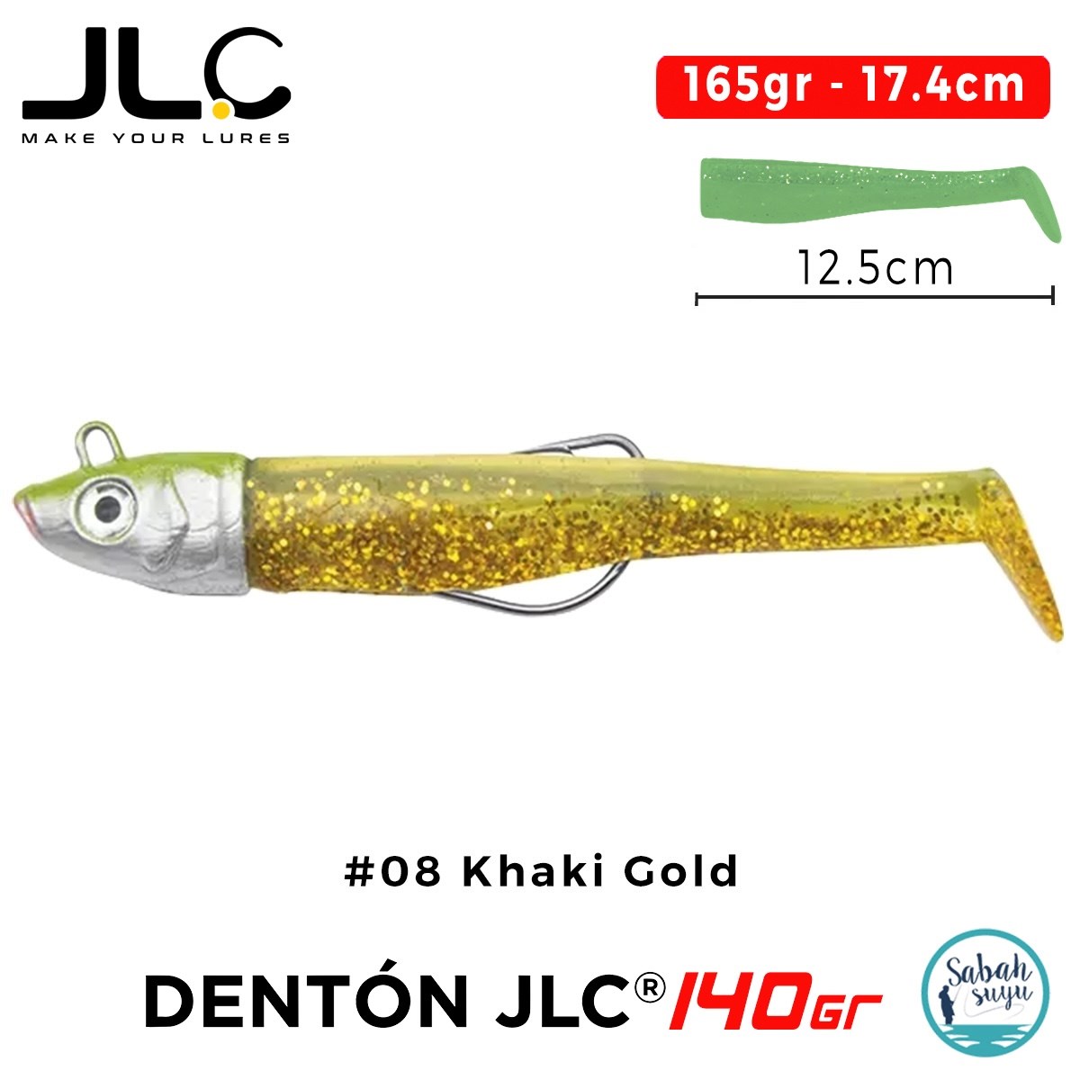 JLC Denton 140 Set 165gr 17.4cm #08 Khaki Gold Silikon Balık
