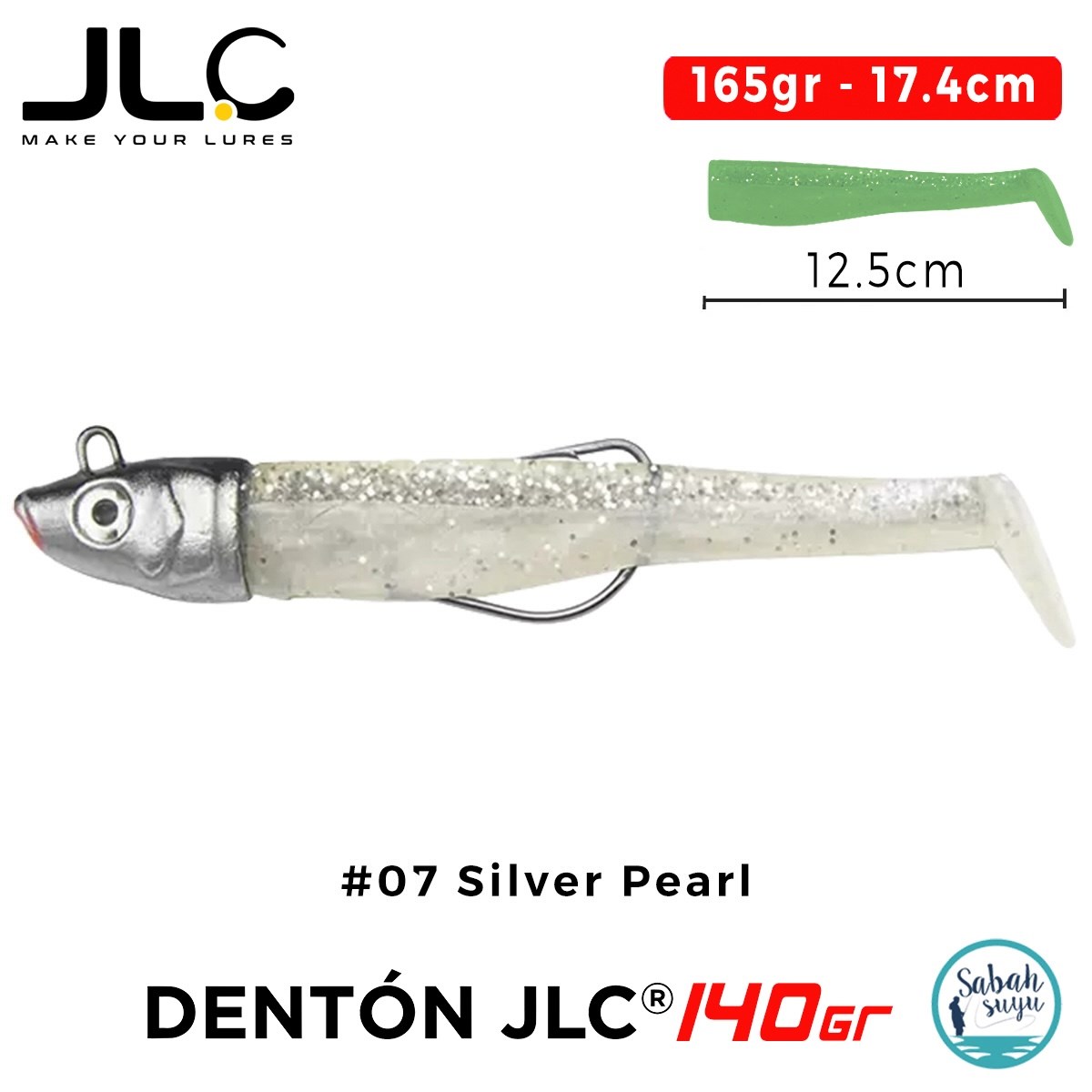 JLC Denton 140 Set 165gr 17.4cm #07 Silver Pearl Silikon Balık