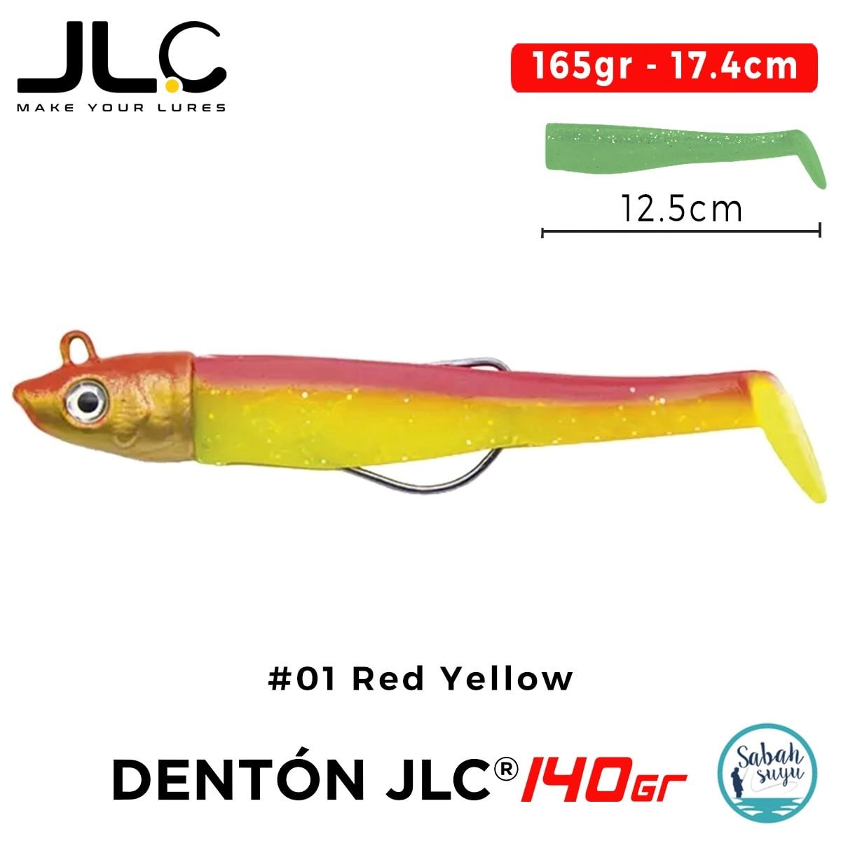 JLC Denton 140 Set 165gr 17.4cm #01 Red Yellow Silikon Balık
