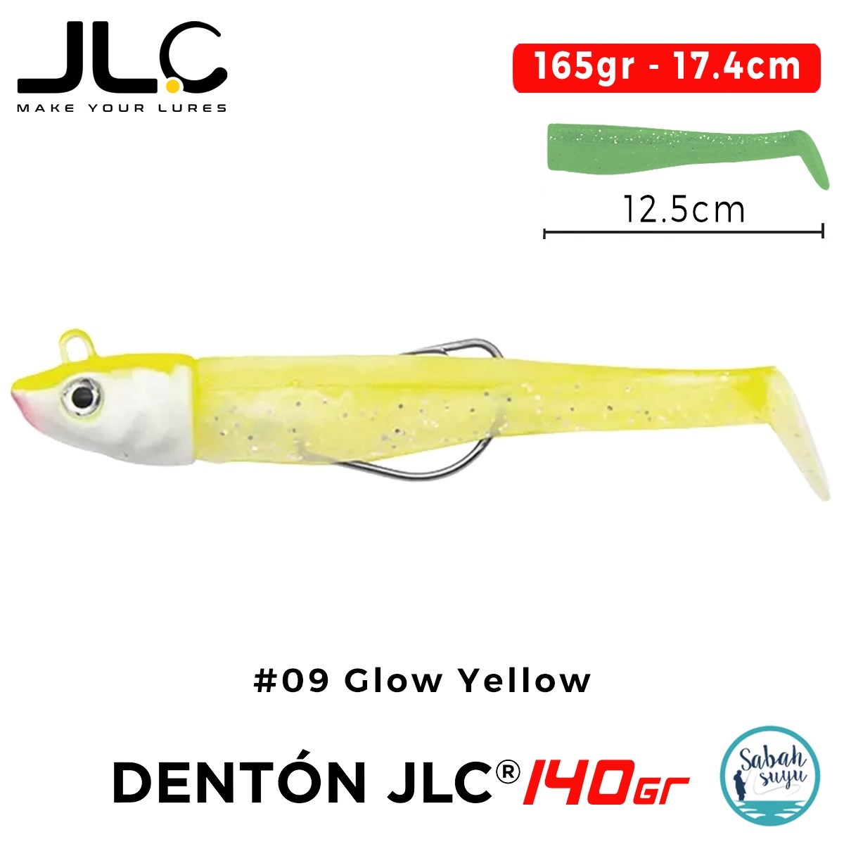JLC Denton 140 Set 165gr 17.4cm #09 Glow Yellow Silikon Balık
