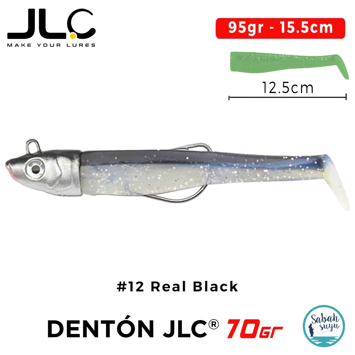 JLC Denton 70 Set 95gr 15.5cm #12 Real Black Silikon Balık