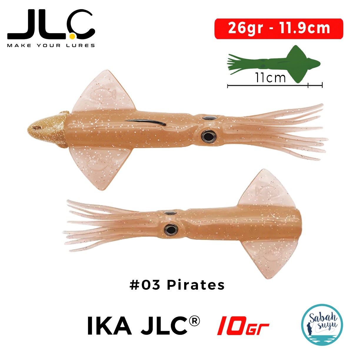 JLC IKA 10 Combo Set 26gr 11.9cm #03 Pirates (2+1) Silikon Kalamar