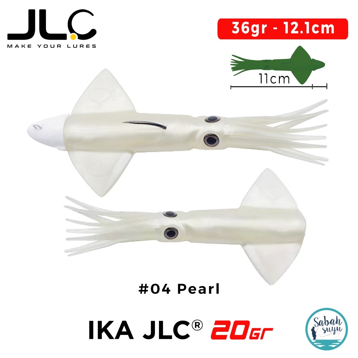 JLC IKA 20 Combo Set 36gr 12.1cm #04 Pearl (2+1) Silikon Kalamar