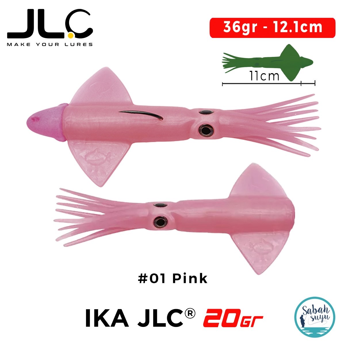JLC IKA 20 Combo Set 36gr 12.1cm #01 Pink (2+1) Silikon Kalamar