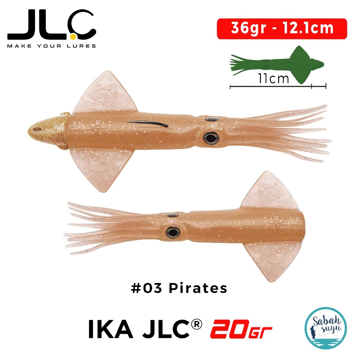 JLC IKA 20 Combo Set 36gr 12.1cm #03 Pirates (2+1) Silikon Kalamar
