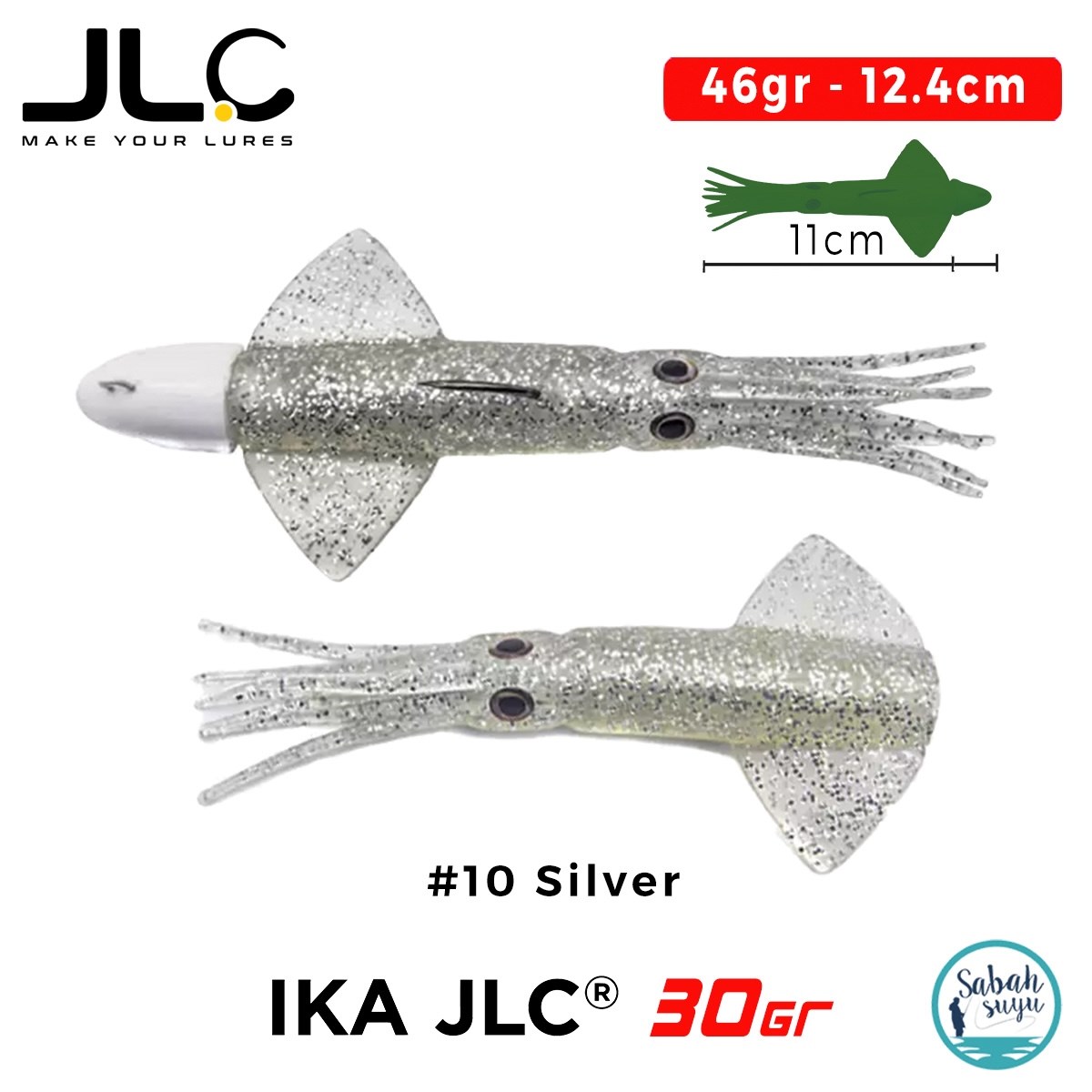 JLC IKA 30 Combo Set 46gr 12.4cm #10 Silver (2+1) Silikon Kalamar