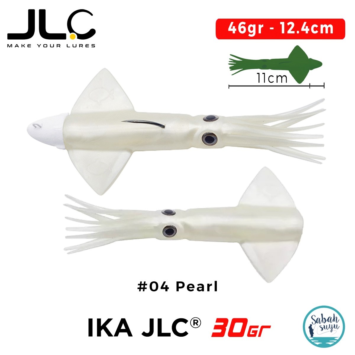 JLC IKA 30 Combo Set 46gr 12.4cm #04 Pearl (2+1) Silikon Kalamar