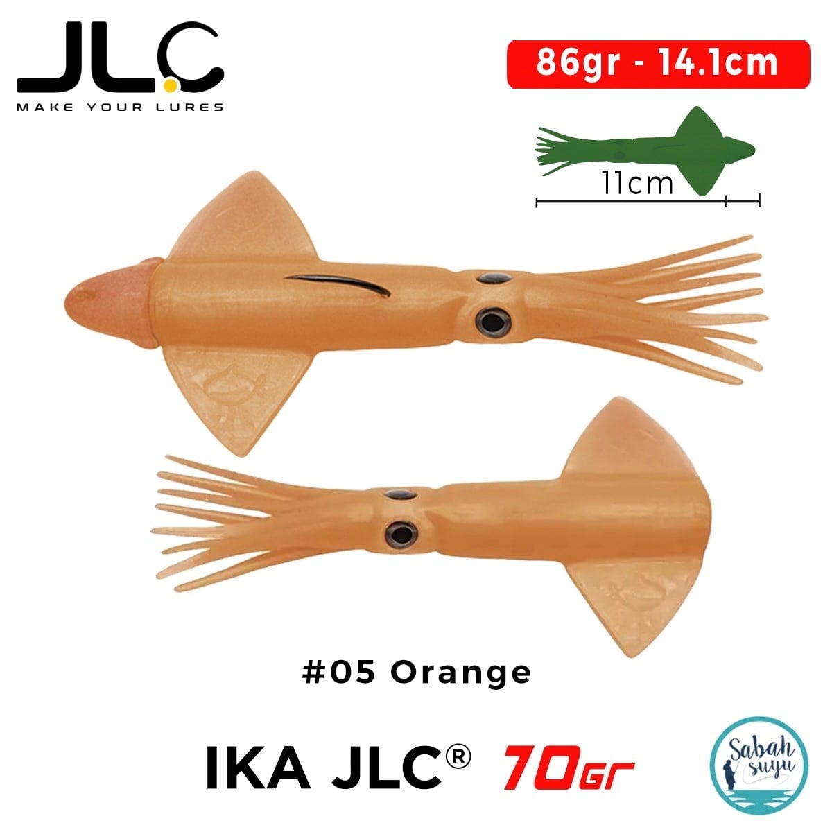 JLC IKA 70 Combo Set 86gr 14.1cm #05 Orange (2+1) Silikon Kalamar