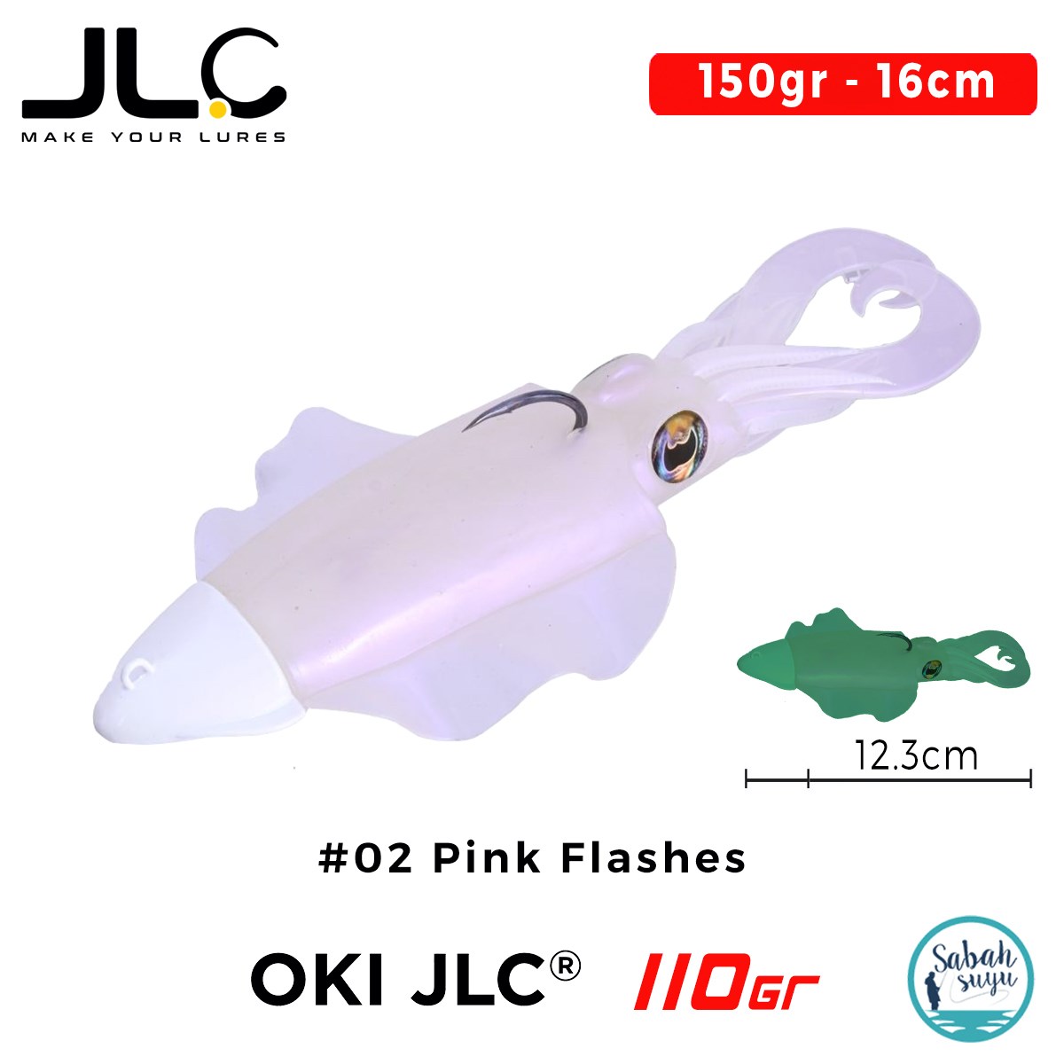 JLC Oki 110 Set 150gr 16cm #02 Pink Flashes Silikon Sübye