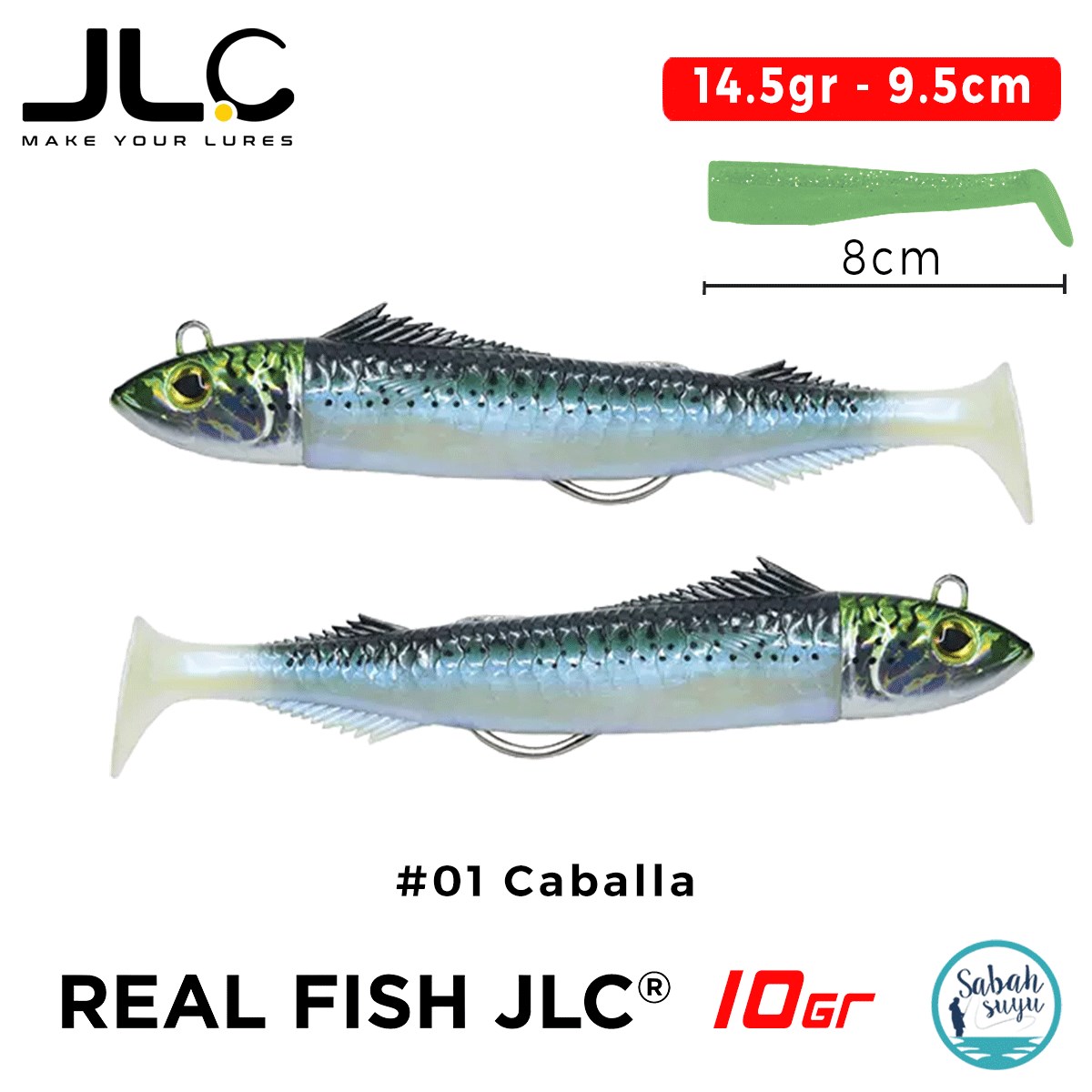JLC Real Fish 10 Combo Set 14.5gr 9.5cm #01 Caballa (2+2) Silikon Balık