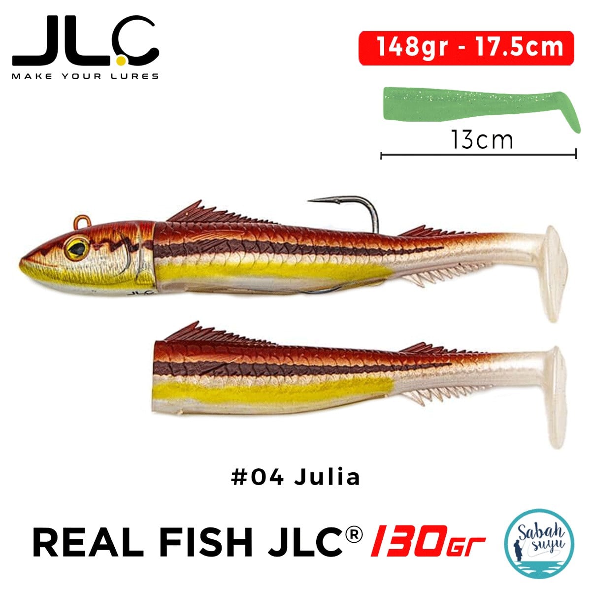 JLC Real Fish 130 Combo Set 148gr 17.5cm #04 Julia (2+1) Silikon Balık