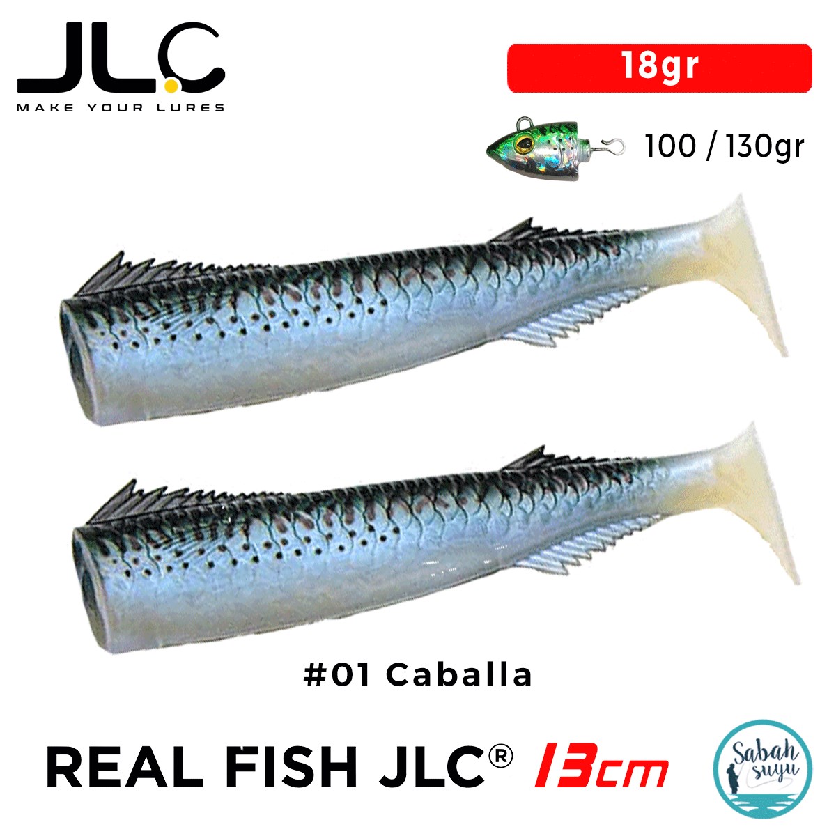 JLC Real Fish 13cm 18gr #01 Caballa Silikon Kuyruk (2 Adet)