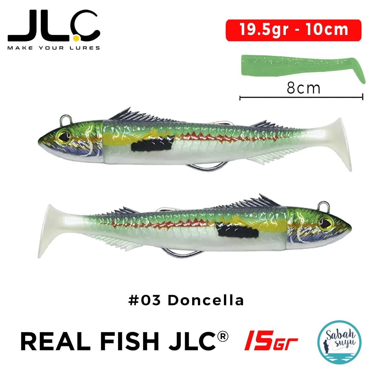 JLC Real Fish 15 Combo Set 19.5gr 10cm #03 Doncella (2+2) Silikon Balık