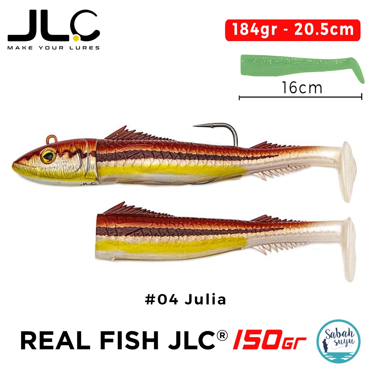 JLC Real Fish 150 Combo Set 184gr 20.5cm #04 Julia (2+1) Silikon Balık