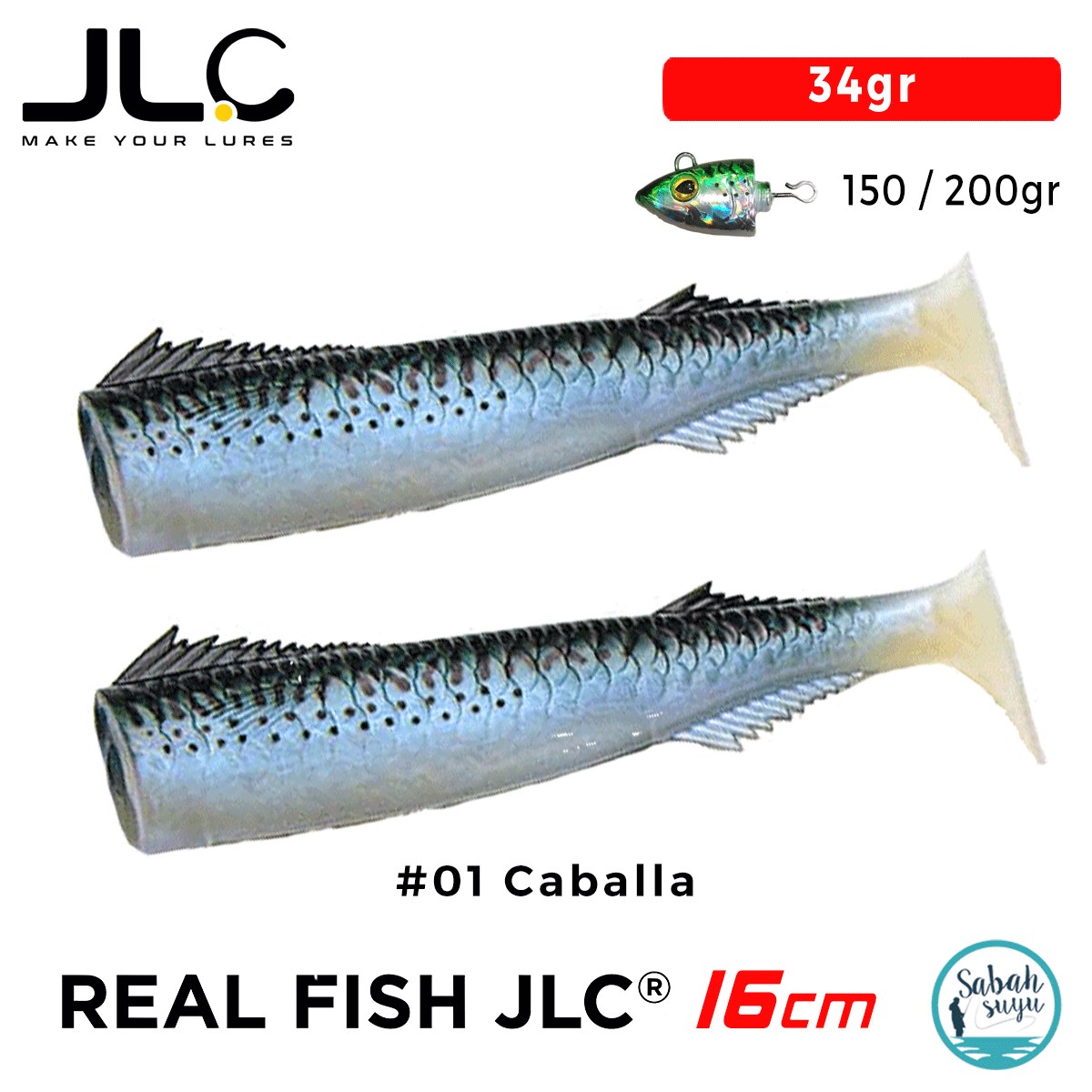 JLC Real Fish 16cm 34gr #01 Caballa Silikon Kuyruk (2 Adet)