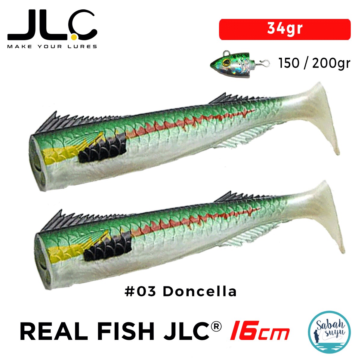 JLC Real Fish 16cm 34gr #03 Doncella Silikon Kuyruk (2 Adet)