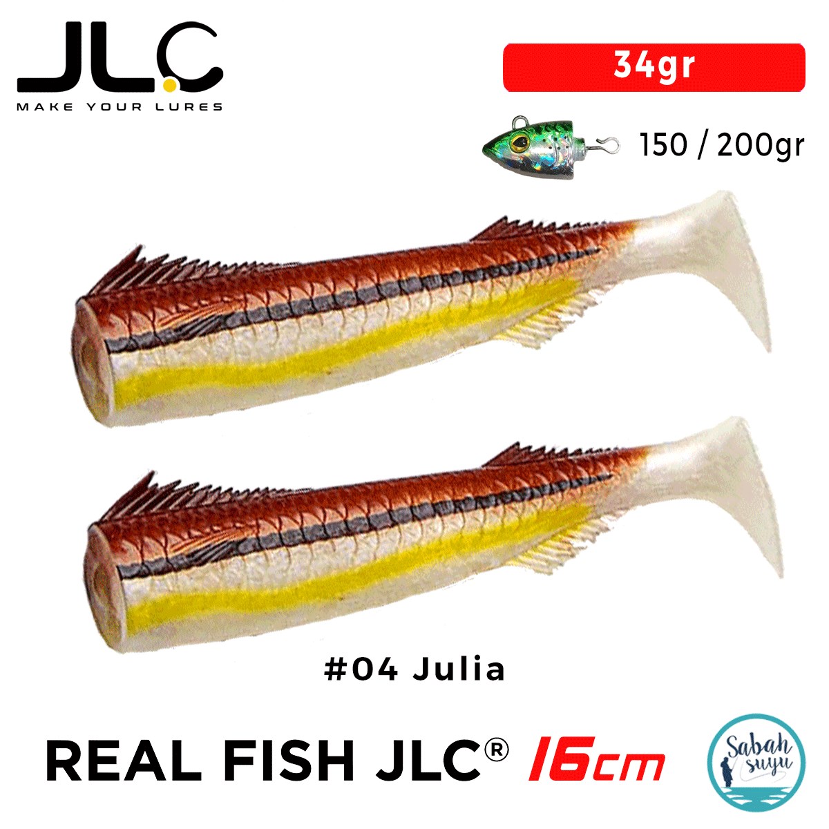 JLC Real Fish 16cm 34gr #04 Julia Silikon Kuyruk (2 Adet)