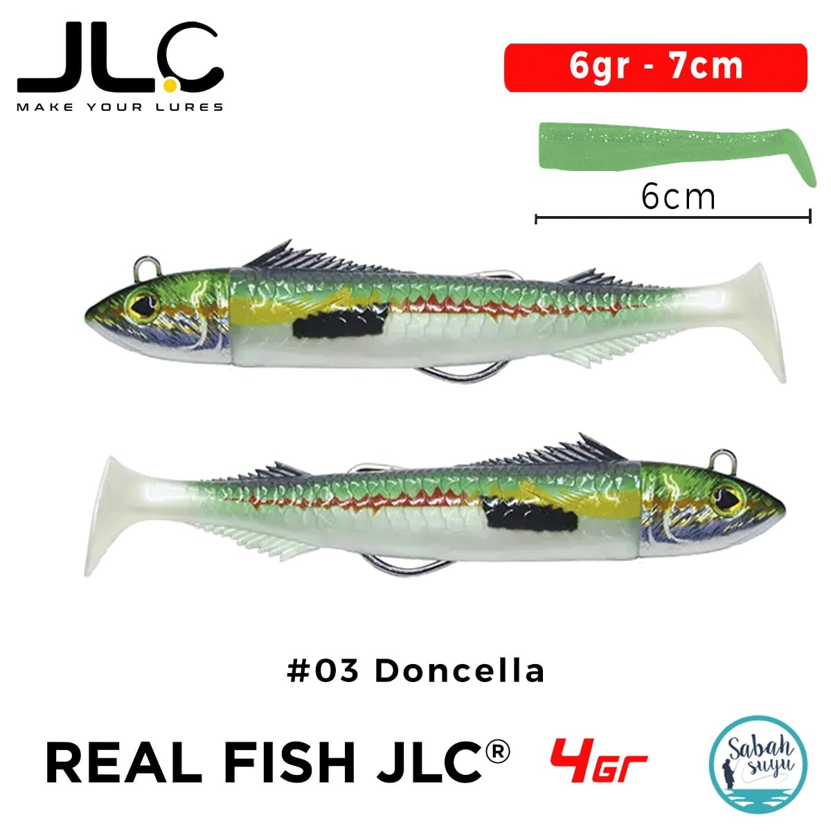 JLC Real Fish 4 Combo Set 6gr 7cm #03 Doncella (2+2) Silikon Balık