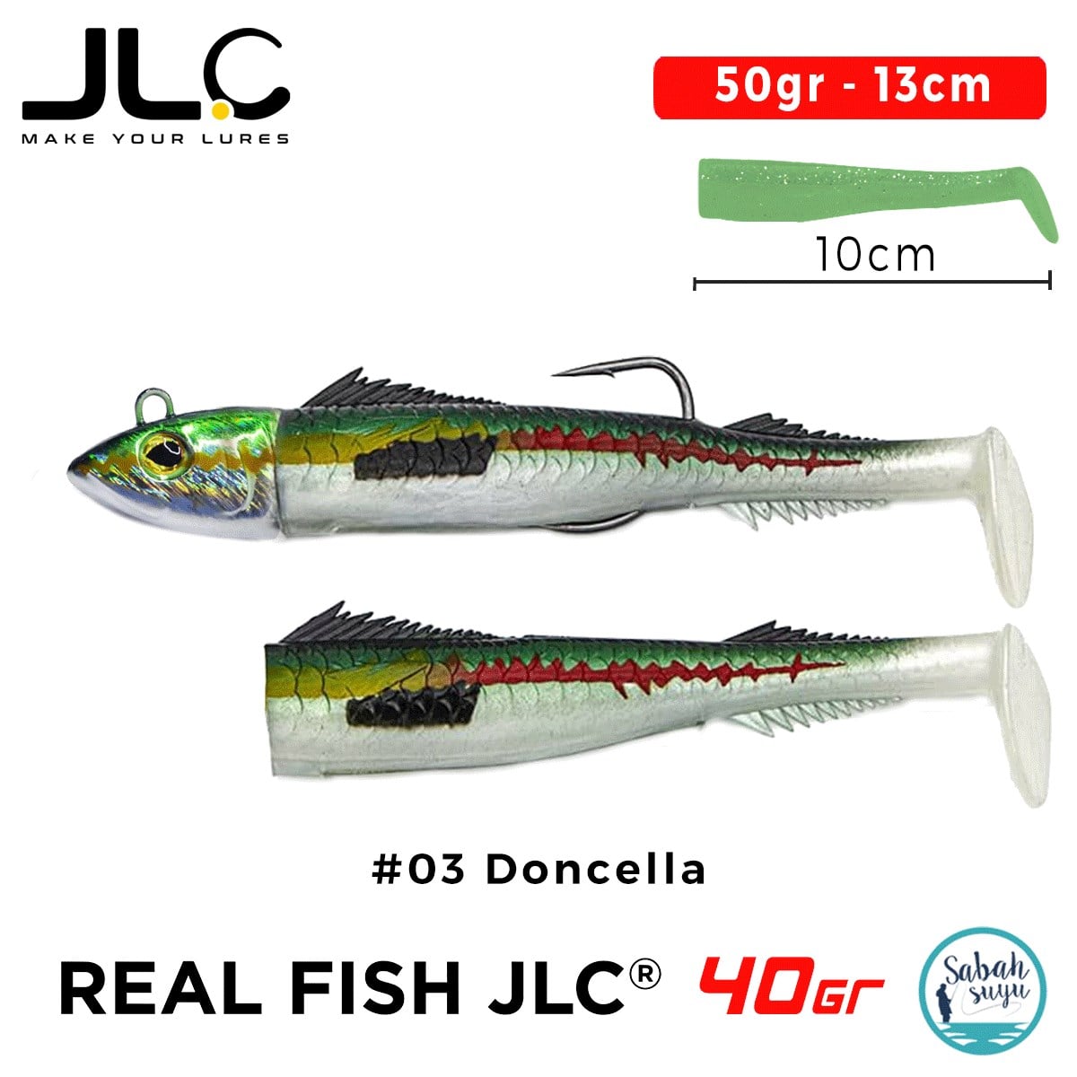 JLC Real Fish 40 Combo Set 50gr 13cm #03 Doncella (2+1) Silikon Balık